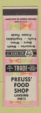 Matchbook Cover - Preuss' Food Shop Lansing MI