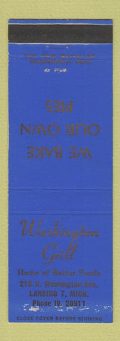 Matchbook Cover - Washington Grill Lansing MI WEAR