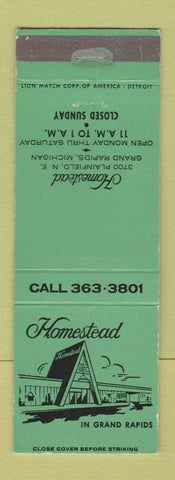 Matchbook Cover - Homestead Restaurant Grand Rapids MI
