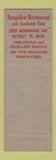 Matchbook Cover - Bungalow Restaurant Detroit MI