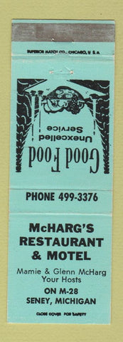 Matchbook Cover - McHarg's Restaurant Motel Seney MI