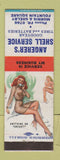 Matchbook Cover - Angerer's Shell oil gas Goodyear Tires Indianapolis IN pinup