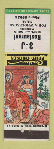 Matchbook Cover - 3J Restaurant hillbilly