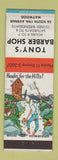 Matchbook Cover - Tony's Barber Shop Maywood IL hillbilly outhouse
