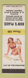 Matchbook Cover - Don's Place Texaco oil gas Ligonier IN pinup See Worthy