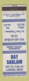 Matchbook Cover - Ray Sablain Concrete Lansing MI