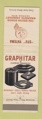 Matchbook Cover - United States Graphite Saginaw MI Graphitar bearings seals