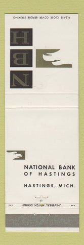 Matchbook Cover - National Bank of Hastings MI