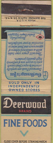 Matchbook Cover - Deerwood Brand Foods