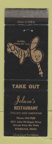 Matchbook Cover - Jeluso's Restaurant Italian Standale MI