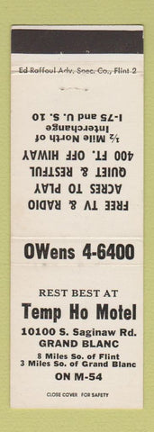 Matchbook Cover - Temp Ho Motel Grand Blanc MI
