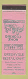 Matchbook Cover - Greenville Restaurant MI