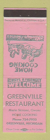 Matchbook Cover - Greenville Restaurant MI