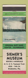 Matchbook Cover - Siemer's Museum Rocks Minerals Bradenton FL
