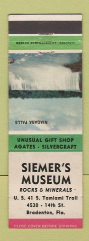 Matchbook Cover - Siemer's Museum Rocks Minerals Bradenton FL