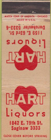 Matchbook Cover - Hart Liquors Sandwich Spa CREASES