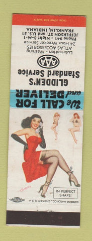 Matchbook Cover - Glidden's Standard oil gas Franklin IN pinup