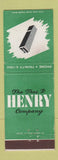 Matchbook Cover - Thos Henry Company Detroit MI