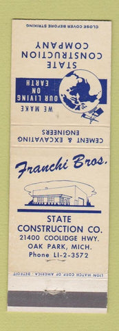 Matchbook Cover - State Construction Oak Park MI