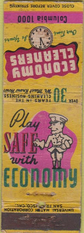 Matchbook Cover - Economy Cleaners San Jose CA WORN