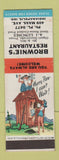 Matchbook Cover - Brownie's Restaurant Indianapolis IN hillbilly
