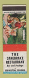 Matchbook Cover - The Canebrake Restaurant Clewiston FL