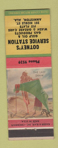 Matchbook Cover - Cotney's Service Gulf oil gas Anniston AL pinup
