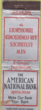 Matchbook Cover - American Natioanl Bank Austin TX WEAR