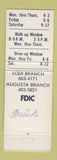 Matchbook Cover - Citiznes Bank Saline MI