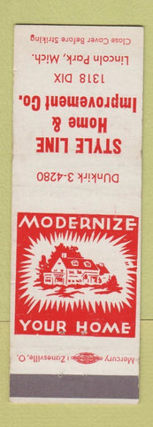 Matchbook Cover - Style Line Home Improvement Company Lincoln Park MI