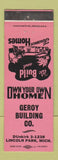 Matchbook Cover - Geroy Building Lincoln Park MI PINK