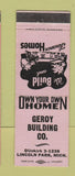 Matchbook Cover - Geroy Building Lincoln Park MI LAVENDER