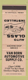 Matchbook Cover - Van Born Auto Supply Windshields Dearborn Heights MI