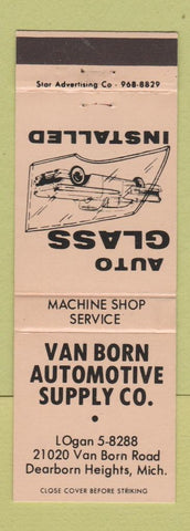 Matchbook Cover - Van Born Auto Supply Windshields Dearborn Heights MI