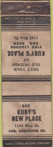 Matchbook Cover - Kuby's Place St Paul MN POOR