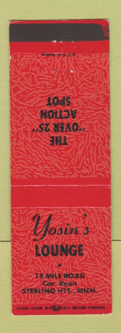 Matchbook Cover - Yosin's Lounge Sterling Heights MI