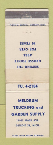 Matchbook Cover - Meldrum Trucking Garden Supply Detroit MI WEAR