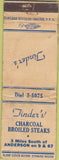 Matchbook Cover - Tinder's Steaks Anderson IN POOR