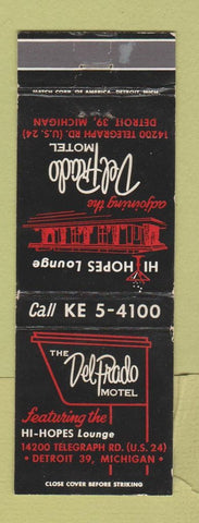 Matchbook Cover - Del Prado Motel Detroit MI WEAR