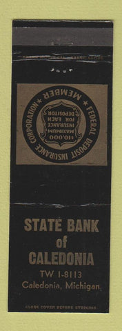 Matchbook Cover - State Bank of Caledonia MI