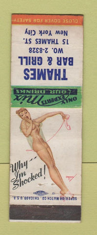 Matchbook Cover - Thames Bar and Grill New York City pinup WORN