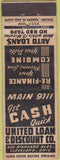 Matchbook Cover - United Loan Discount Cleveland OH WEAR