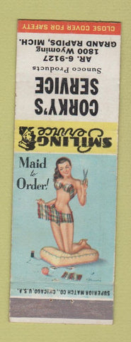 Matchbook Cover - Corky's Service Sunoco oil gas Grand Rapids MI pinup