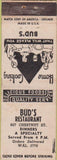 Matchbook Cover - Bud's Restaurant NO TOWN
