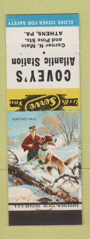 Matchbook Cover - Covey's Atlantic oil gas Athens PA Hunting Pals