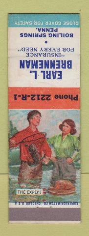 Matchbook Cover - Earl Brenneman Insurance Boiling Springs PA The Expert