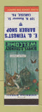 Matchbook Cover - EG Yeingst's Barber Shop Carlisle PA Curious Kittens
