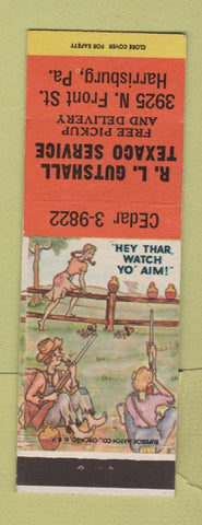Matchbook Cover - RL Gutshall Texaco oil gas Hillbilly shooting