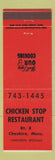 Matchbook Cover - Chicken Stop Restaurant Cheshire MA