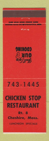Matchbook Cover - Chicken Stop Restaurant Cheshire MA